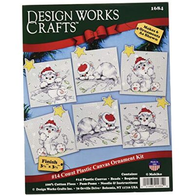 Design Works Crafts Design fungerar jul katter korsstygn prydnadssats, x 3-1/2 tum Design Works Crafts Design fungerar jul katter korsstygn prydnadssats, x 3-1/2 tum