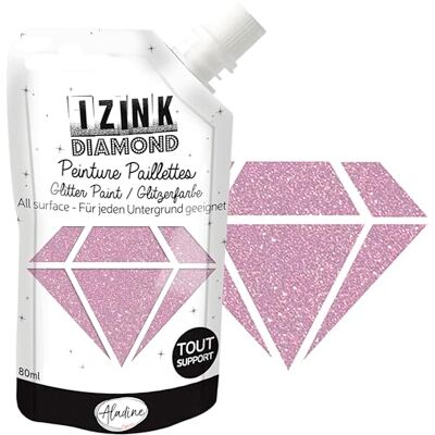 Aladine Izink Diamond glitterfärg ultrakoncentrerad i paljetter dekoration för alla underlag DIY och kreativ fritid tillverkad i Frankrike mjuk flaska 80 ml pastellrosa Aladine Izink Diamond glitterfärg ultrakoncentrerad i paljetter dekoration för alla underlag DIY och kreativ fritid tillverkad i Frankrike mjuk flaska 80 ml pastellrosa