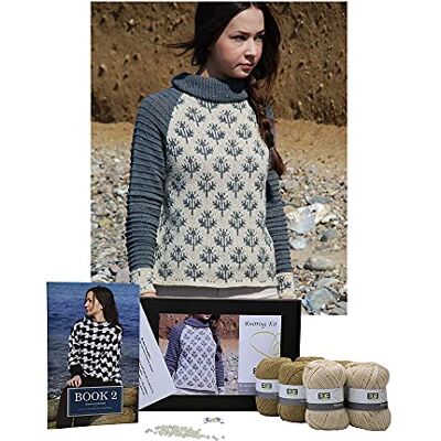 DesignEtte designett stickat set, grön/vit/XL, 16 stycken DesignEtte designett stickat set, grön/vit/XL, 16 stycken