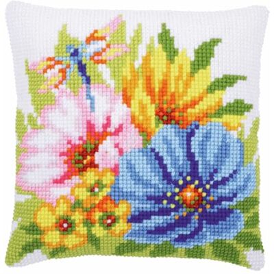 Vervaco (3 PL) Nålspets KIT FLW, färgglada vårblommor, en storlek Vervaco (3 PL) Nålspets KIT FLW, färgglada vårblommor, en storlek