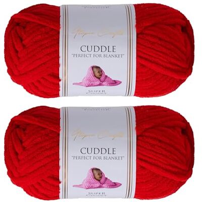 Utopia Crafts Cuddle Supertjockt Chenillegarn Röd, 100 g 60 m Nystan, Fluffigt, Mjukt & Lätt att Använda, Chunkygarn för Virkning & Stickning, Nybörjarvänligt Alternativ till Ullgarn 2-pack Utopia Crafts Cuddle Supertjockt Chenillegarn Röd, 100 g 60 m Nystan, Fluffigt, Mjukt & Lätt att Använda, Chunkygarn för Virkning & Stickning, Nybörjarvänligt Alternativ till Ullgarn 2-pack