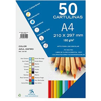 DOHE – Förpackning med 50 stycken kort, A4 safirblå DOHE – Förpackning med 50 stycken kort, A4 safirblå