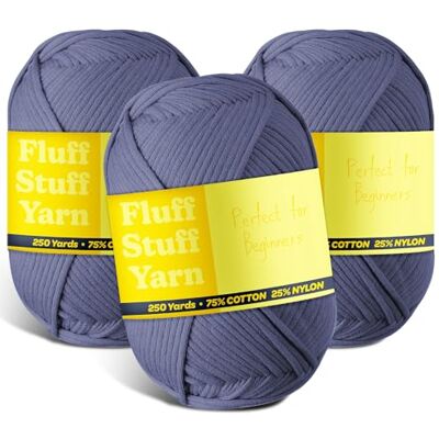 Hearth & Harbor Soft Garn – virkat & stickgarn, nybörjargarn med lätt-att se sömmar, 3-pack med 250 Yds Amigurumi-garn, bomull-nylonblandning T-skjorta, garn i kamgarn i kamgarn 4, denim blå Hearth & Harbor Soft Garn – virkat & stickgarn, nybörjargarn med lätt-att se sömmar, 3-pack med 250 Yds Amigurumi-garn, bomull-nylonblandning T-skjorta, garn i kamgarn i kamgarn 4, denim blå