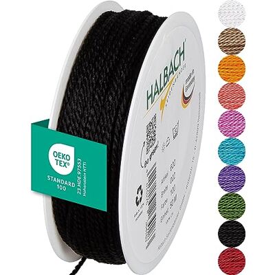 Halbach sidenband snöre B2 mm x 50 m svart 1 rulle Halbach sidenband snöre B2 mm x 50 m svart 1 rulle