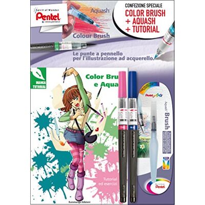 Pentel XFRH Pack Color & Aquash Brush + handledning Pentel XFRH Pack Color & Aquash Brush + handledning