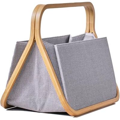 Prym 612556 Fold & Store korg canvas & bambu, antracit bit, en storlek Prym 612556 Fold & Store korg canvas & bambu, antracit bit, en storlek
