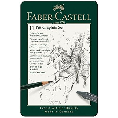 Faber-Castell 112972 – Pitt grafit set i metallfodral, liten, 11 stycken Faber-Castell 112972 – Pitt grafit set i metallfodral, liten, 11 stycken