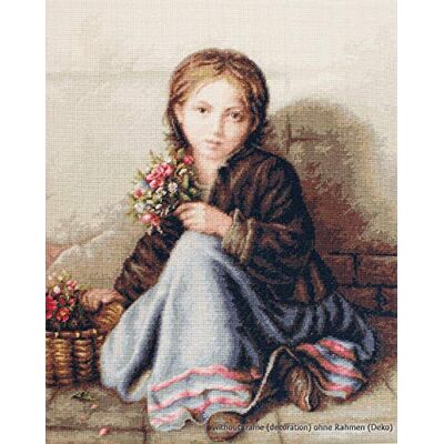 LUCAS Luca-S liten blomma flicka räknat korsstygnskit LUCAS Luca-S liten blomma flicka räknat korsstygnskit