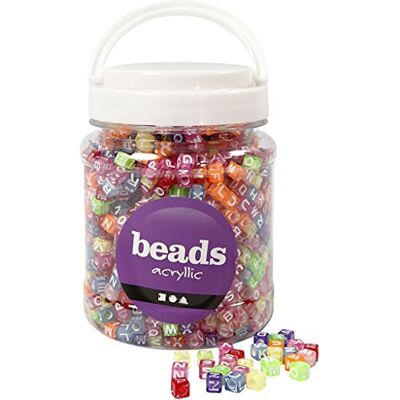 Creativ Kreativa bokstäver pärlor (7x7 x 7 mm hålstorlek 333, 500 g, blandade färger) Creativ Kreativa bokstäver pärlor (7x7 x 7 mm hålstorlek 333, 500 g, blandade färger)