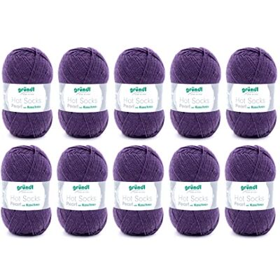 Gründl Hot Socks Pearl uni stickull (gosig mjuk strumpull av 75% merinoull, 20% polyamid, 5% kashmir, 50 g/200 m, nåltjocklek: 2,5 – 3, 10 x 50 g), aubergine, 40 x 37 x 11 cm Gründl Hot Socks Pearl uni stickull (gosig mjuk strumpull av 75% merinoull, 20% polyamid, 5% kashmir, 50 g/200 m, nåltjocklek: 2,5 – 3, 10 x 50 g), aubergine, 40 x 37 x 11 cm