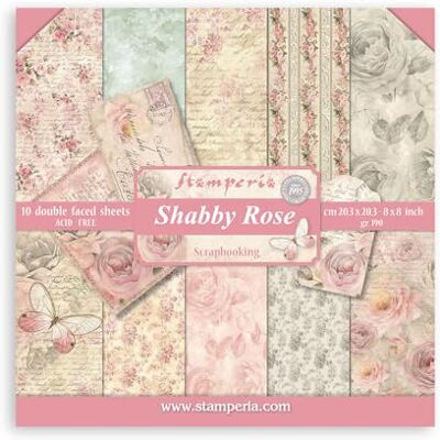 Stamperia Shabby Rose dekorativa papper, flerfärgad, 20,3 x 20,3 x 0,3 cm Stamperia Shabby Rose dekorativa papper, flerfärgad, 20,3 x 20,3 x 0,3 cm