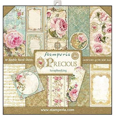Stamperia Papierblock 10 Blätter doppelseitig 30,5 x 30,5 Edles Geschenk Stamperia Papierblock 10 Blätter doppelseitig 30,5 x 30,5 Edles Geschenk
