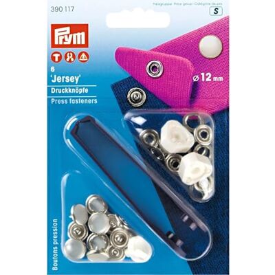 Prym Jersey Refill Pack För 390117 Non-Sy Press Fästelement 6-Bitar, 12 mm Diameter, Pärla Prym Jersey Refill Pack För 390117 Non-Sy Press Fästelement 6-Bitar, 12 mm Diameter, Pärla