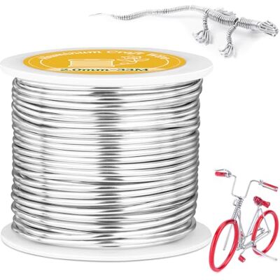 VynyQoo 2mm Silvertråd Pysseltråd, 33M Silver Böjbar och Flexibel Aluminiumtråd, Silver Aluminiumtråd För DIY-skapande, Modellering, Smyckestillverkning, Blommiga Hantverk Och Trådvävning VynyQoo 2mm Silvertråd Pysseltråd, 33M Silver Böjbar och Flexibel Aluminiumtråd, Silver Aluminiumtråd För DIY-skapande, Modellering, Smyckestillverkning, Blommiga Hantverk Och Trådvävning
