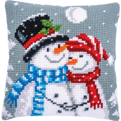 Vervaco Kors punktkudde kit, snögubbar, ecru, ca 40 x 40 cm Vervaco Kors punktkudde kit, snögubbar, ecru, ca 40 x 40 cm