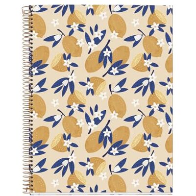 Miquelrius A4 anteckningsbok, 4 färgade ränder, 5 x 5 mm galler, 120 ark 70 g/m², spiral, fyrkantig anteckningsbok, söt frukt samling, citroner Miquelrius A4 anteckningsbok, 4 färgade ränder, 5 x 5 mm galler, 120 ark 70 g/m², spiral, fyrkantig anteckningsbok, söt frukt samling, citroner