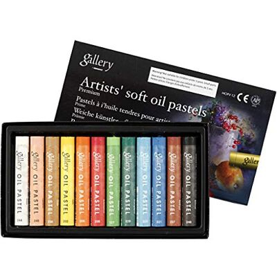 Creativ Galleri olja pastell premium, tjocklek 10 mm, L: 7 mm, asstd-färger, 12 asstd Creativ Galleri olja pastell premium, tjocklek 10 mm, L: 7 mm, asstd-färger, 12 asstd