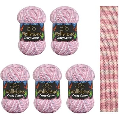 Wollbiene 5 x 100 g ullbi galen bomull batik 500 gram med färggradient 55% bomull flerfärgad stickad ull virkad ull ull året runt ull (6080 lila blå färg) Wollbiene 5 x 100 g ullbi galen bomull batik 500 gram med färggradient 55% bomull flerfärgad stickad ull virkad ull ull året runt ull (6080 lila blå färg)