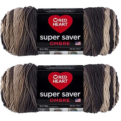 Red Heart Super Saver Jumbo Hickory Ombre garn – 2-pack á 283 g, akryl, viktklass 4 (medelgrovt), 441 meter per nystan. Perfekt för stickning och virkning. Red Heart Super Saver Jumbo Hickory Ombre garn – 2-pack á 283 g, akryl, viktklass 4 (medelgrovt), 441 meter per nystan. Perfekt för stickning och virkning.