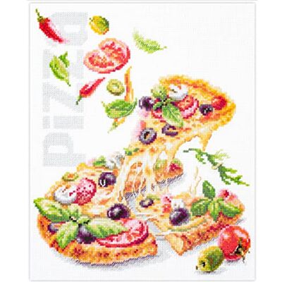 Magic Needle 528-557 ZW Pizzakorsstygnsset med räkningsmönster grenutgåva, bomull, flerfärgad, 23 x 27 cm Magic Needle 528-557 ZW Pizzakorsstygnsset med räkningsmönster grenutgåva, bomull, flerfärgad, 23 x 27 cm