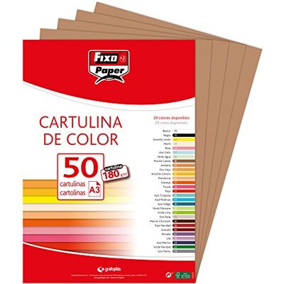 FIXO Paper 11120340 – Förpackning av kartonger A3 – 50 stycken brun, 180g FIXO Paper 11120340 – Förpackning av kartonger A3 – 50 stycken brun, 180g