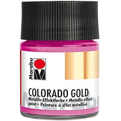 Marabu 12640005733 – metallisk effektfärg, Colorado guld metallic rosa 50 ml, vattenbaserad, ljusäkta, väderbeständig, snabbtorkande, för pensel och prickar på sugande underlag Marabu 12640005733 – metallisk effektfärg, Colorado guld metallic rosa 50 ml, vattenbaserad, ljusäkta, väderbeständig, snabbtorkande, för pensel och prickar på sugande underlag