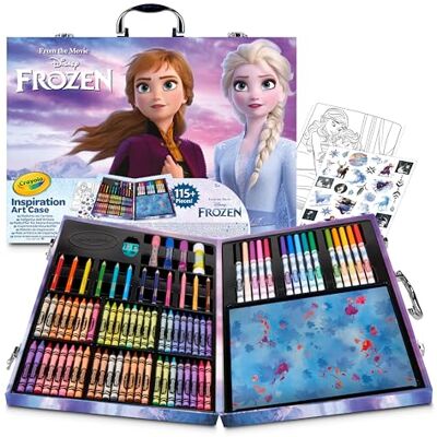 CRAYOLA Disney Frozen 2 Kreativ Väska för Barn, Målarset med Färgkritor Färgpennor, Tvättbara, Tuscher och Tillbehör, Set med 115 Delar, från 5 år CRAYOLA Disney Frozen 2 Kreativ Väska för Barn, Målarset med Färgkritor Färgpennor, Tvättbara, Tuscher och Tillbehör, Set med 115 Delar, från 5 år