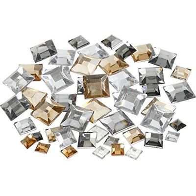 Creativ Rhinstone, storlek 6+9+12 mm, silverharmoni, fyrkantig, 360asstd Creativ Rhinstone, storlek 6+9+12 mm, silverharmoni, fyrkantig, 360asstd