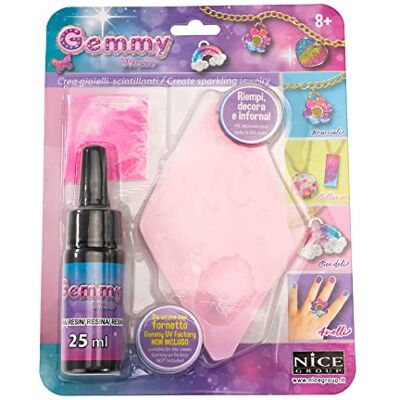Girabrilla Gemmy UV Factory, Refill kit för att skapa skräddarsydda smycken och flera färger, med Gel, Glitter, Silikon Bricka Nice Group Girabrilla Gemmy UV Factory, Refill kit för att skapa skräddarsydda smycken och flera färger, med Gel, Glitter, Silikon Bricka Nice Group