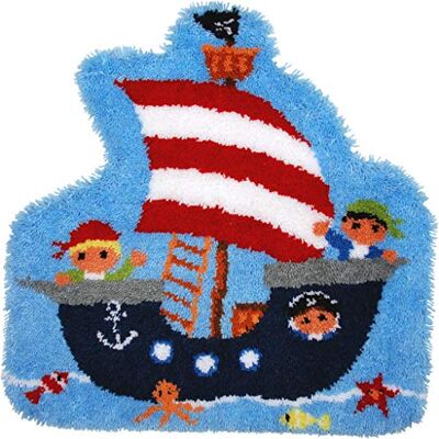 Vervaco spärrkrok formad matta piratskepp, bomullsblandning, blandad, 32,5 x 5 x 32 cm Vervaco spärrkrok formad matta piratskepp, bomullsblandning, blandad, 32,5 x 5 x 32 cm