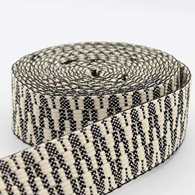 ACCESSOIRES LEDUC 5 meter Etnisk Zig Zag 38 mm Khaki/Ecru 326f rem ACCESSOIRES LEDUC 5 meter Etnisk Zig Zag 38 mm Khaki/Ecru 326f rem