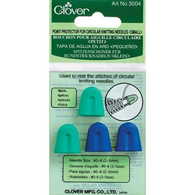 Clover Klöver cirkulära sticknålar punktskydd sm, flerfärgad, liten Clover Klöver cirkulära sticknålar punktskydd sm, flerfärgad, liten