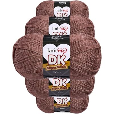 Knit Me DK dubbelstickat garn allergivänlig akryl 5 x 100 g (mocka) Knit Me DK dubbelstickat garn allergivänlig akryl 5 x 100 g (mocka)
