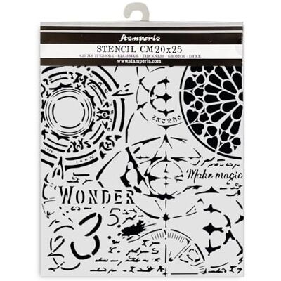 Stamperia Thick Stencils for Scrapbooks, Albums, Cards, Bullet Journalling, and More, Flexible Material, Easy to Clean, Perfect for Hobbies, Crafts and Gifting (Master of Magic, Gothic Texture) Stamperia Thick Stencils for Scrapbooks, Albums, Cards, Bullet Journalling, and More, Flexible Material, Easy to Clean, Perfect for Hobbies, Crafts and Gifting (Master of Magic, Gothic Texture)