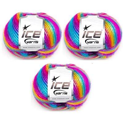 LUKCHE Isgarn Picasso regnbåge (3-pack) blå, lila, grön, gul, orange, rosa luddig med subtil glans garn 44% akryl, 56% polyester (3 x 4 oz), (3 x 125 yds) LUKCHE Isgarn Picasso regnbåge (3-pack) blå, lila, grön, gul, orange, rosa luddig med subtil glans garn 44% akryl, 56% polyester (3 x 4 oz), (3 x 125 yds)