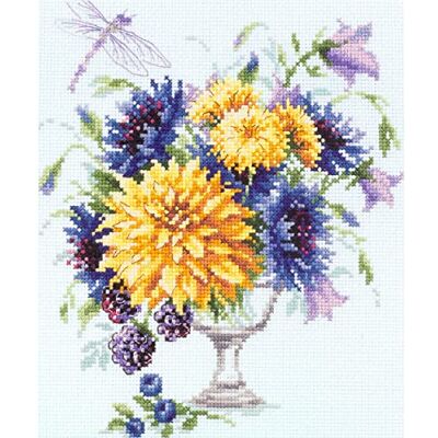 Magic Needle 215-304 ZW sommarbukett korsstygnsset med räkningsmönster grenutgåva, bomull, flerfärgad, 20 x 23 cm Magic Needle 215-304 ZW sommarbukett korsstygnsset med räkningsmönster grenutgåva, bomull, flerfärgad, 20 x 23 cm