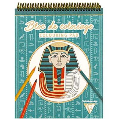 Clairefontaine 96178C – ett spiralblock, 20 ark, 25 x 20 cm, 250 g (10 mönster x 2 fles), motiv Egypten Clairefontaine 96178C – ett spiralblock, 20 ark, 25 x 20 cm, 250 g (10 mönster x 2 fles), motiv Egypten