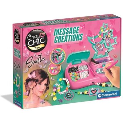 Clementoni Crazy Chic TS Message Creations Kit, Make Your Own Bracelets & Necklaces with Letters, Beads & Rhinestones, Ages 6+ Clementoni Crazy Chic TS Message Creations Kit, Make Your Own Bracelets & Necklaces with Letters, Beads & Rhinestones, Ages 6+