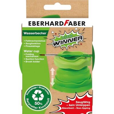 Eberhard Faber 579935 grön vinnare vattenkopp med sugfunktion och vikmekanism, silikonborstkopp med borsthållare, rit- och målningstillbehör Eberhard Faber 579935 grön vinnare vattenkopp med sugfunktion och vikmekanism, silikonborstkopp med borsthållare, rit- och målningstillbehör