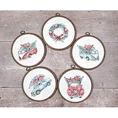 LUCAS LetiStitch Korsstygnssats LETI 965 retro jul bilar set med 5 stycken (spännen ingår ej) LUCAS LetiStitch Korsstygnssats LETI 965 retro jul bilar set med 5 stycken (spännen ingår ej)