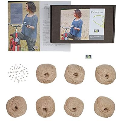 DesignEtte Jumper nybörjare Butte Montmartre bastant stickat ull-kit vuxna merino-garn bollar och mönster set i en låda 50 gBelastning: 240 m/4 lager Beige, L-XL DesignEtte Jumper nybörjare Butte Montmartre bastant stickat ull-kit vuxna merino-garn bollar och mönster set i en låda 50 gBelastning: 240 m/4 lager Beige, L-XL