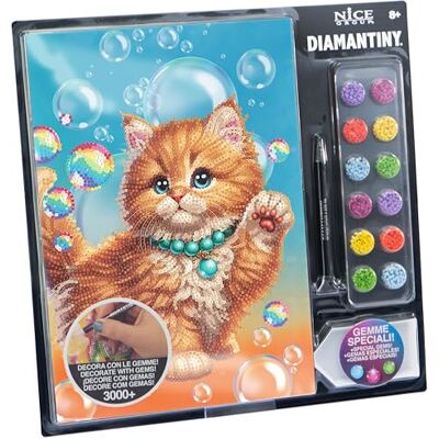 DIAMANTINY Level Up Valpar – kreativ konst mosaik kit med siffror röd katt DIAMANTINY Level Up Valpar – kreativ konst mosaik kit med siffror röd katt
