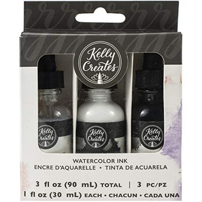 American Crafts Kelly skapar WTRCLR 3/PKG, svart, vit & iriserande, en storlek American Crafts Kelly skapar WTRCLR 3/PKG, svart, vit & iriserande, en storlek