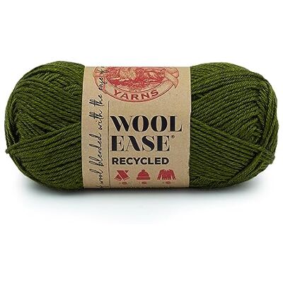Lion Brand Yarn Lejonmärke garn ull-lätt återvunnet garn, 1-pack, oliv Lion Brand Yarn Lejonmärke garn ull-lätt återvunnet garn, 1-pack, oliv