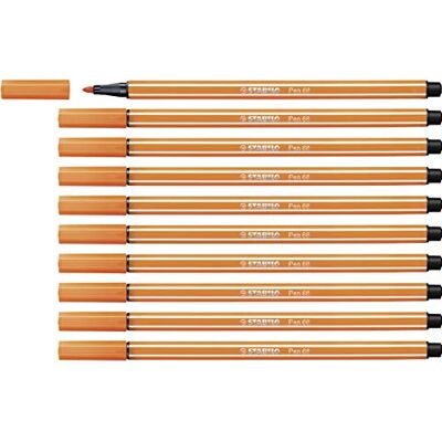 STABILO Premium tuschpenna Pen 68 ask med 10 Ljus vermilion STABILO Premium tuschpenna Pen 68 ask med 10 Ljus vermilion
