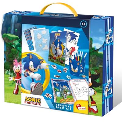 Liscianigiochi Lisciani SONIC Creative Desk Kit Bärbart kreativt kit för barn från 3 år ritning och färgläggning pennhållare klistermärken bärbara konstaktiviteter motorik och kreativitet Liscianigiochi Lisciani SONIC Creative Desk Kit Bärbart kreativt kit för barn från 3 år ritning och färgläggning pennhållare klistermärken bärbara konstaktiviteter motorik och kreativitet