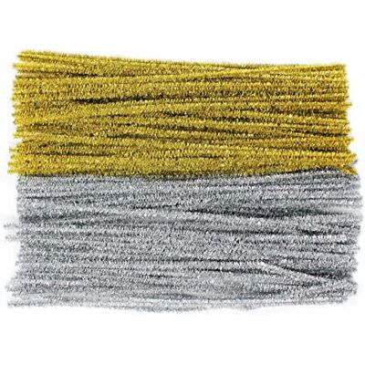 Bright Ideas piprensare – glitter guld och silver glitter PK100 långa blandade 30 cm x 6 mm, färgpiprengörare, konst och hantverk, ljusa glitterrengöringsmedel för hantverk. BI0009 Bright Ideas piprensare – glitter guld och silver glitter PK100 långa blandade 30 cm x 6 mm, färgpiprengörare, konst och hantverk, ljusa glitterrengöringsmedel för hantverk. BI0009
