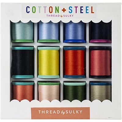 Sulky Cotton + Steel Thread Collection 50wt 660yd 12/Pkg-Wildflowers -753-14 Sulky Cotton + Steel Thread Collection 50wt 660yd 12/Pkg-Wildflowers -753-14