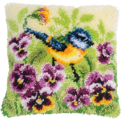 Vervaco Blå tit kudde kit, ecru, ca. 40 x 40 cm Vervaco Blå tit kudde kit, ecru, ca. 40 x 40 cm