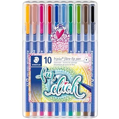 STAEDTLER triplus color 323 filtpennor meTime 10-pack – trekantiga fiberpenna med ergonomiskt skaft, 1,0 mm linjebredd, DRY SAFE bläck STAEDTLER triplus color 323 filtpennor meTime 10-pack – trekantiga fiberpenna med ergonomiskt skaft, 1,0 mm linjebredd, DRY SAFE bläck